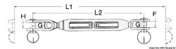 tenedor tensor aparejo fijo 3/8 "cable de 5 mm